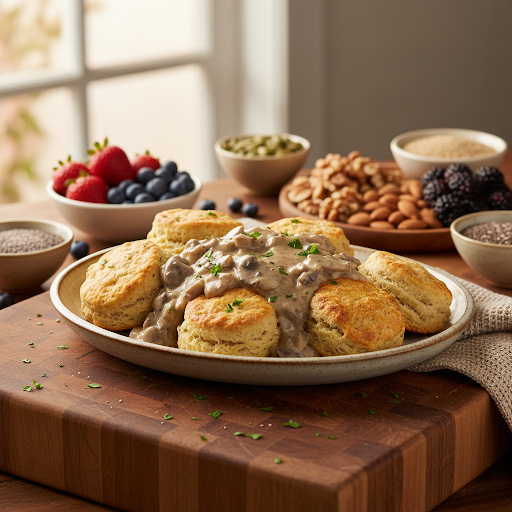 Hearty Plant-Based Biscuits and Gravy (Mushroom-Free)
