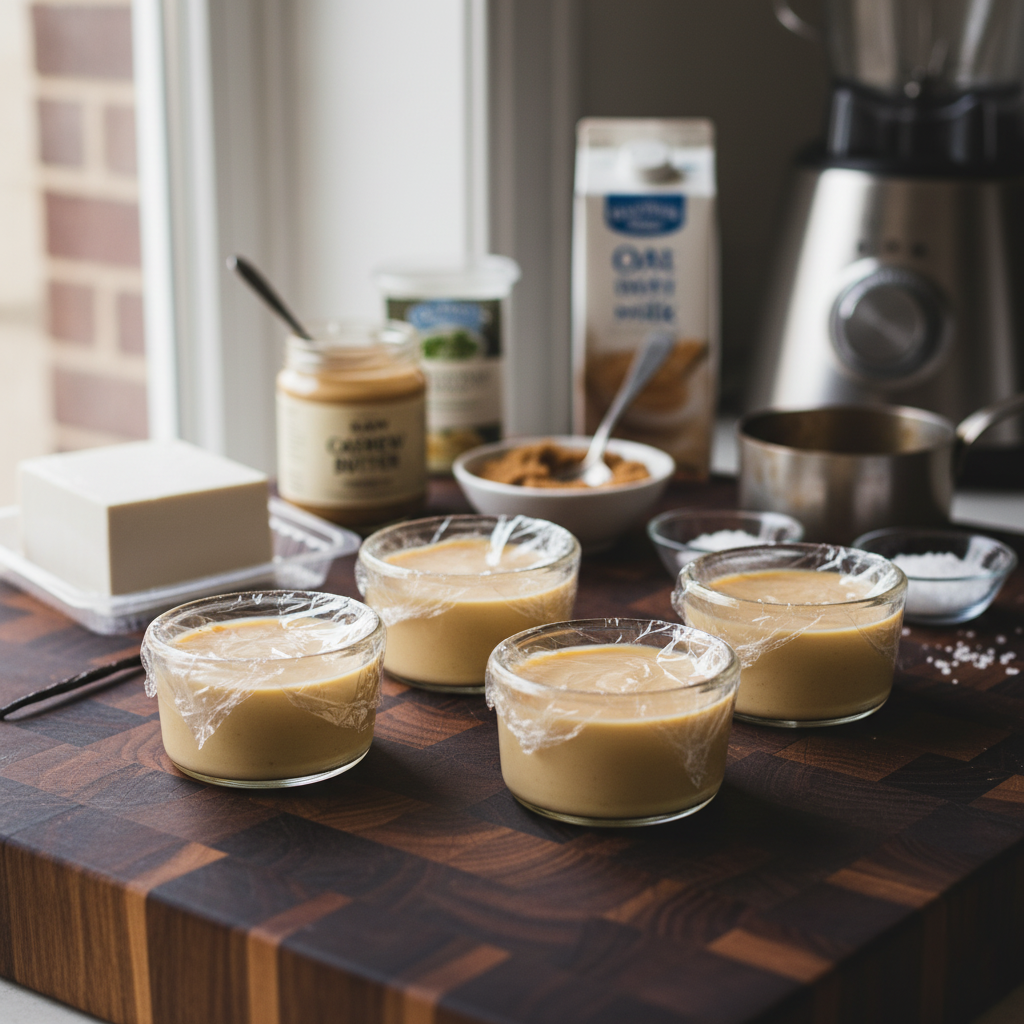 Velvety Silken Tofu Butterscotch Pudding