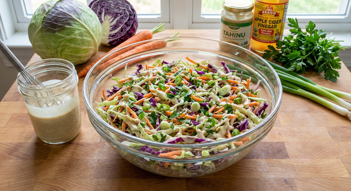 The "Cool & Crunch" Creamy Tahini Slaw